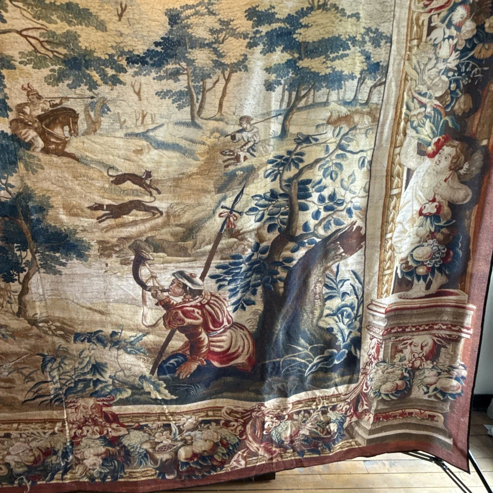 Réplica de tapiz renacentista real y real 9,75 pies x 7,55 pies de alto Foto 3 de 4