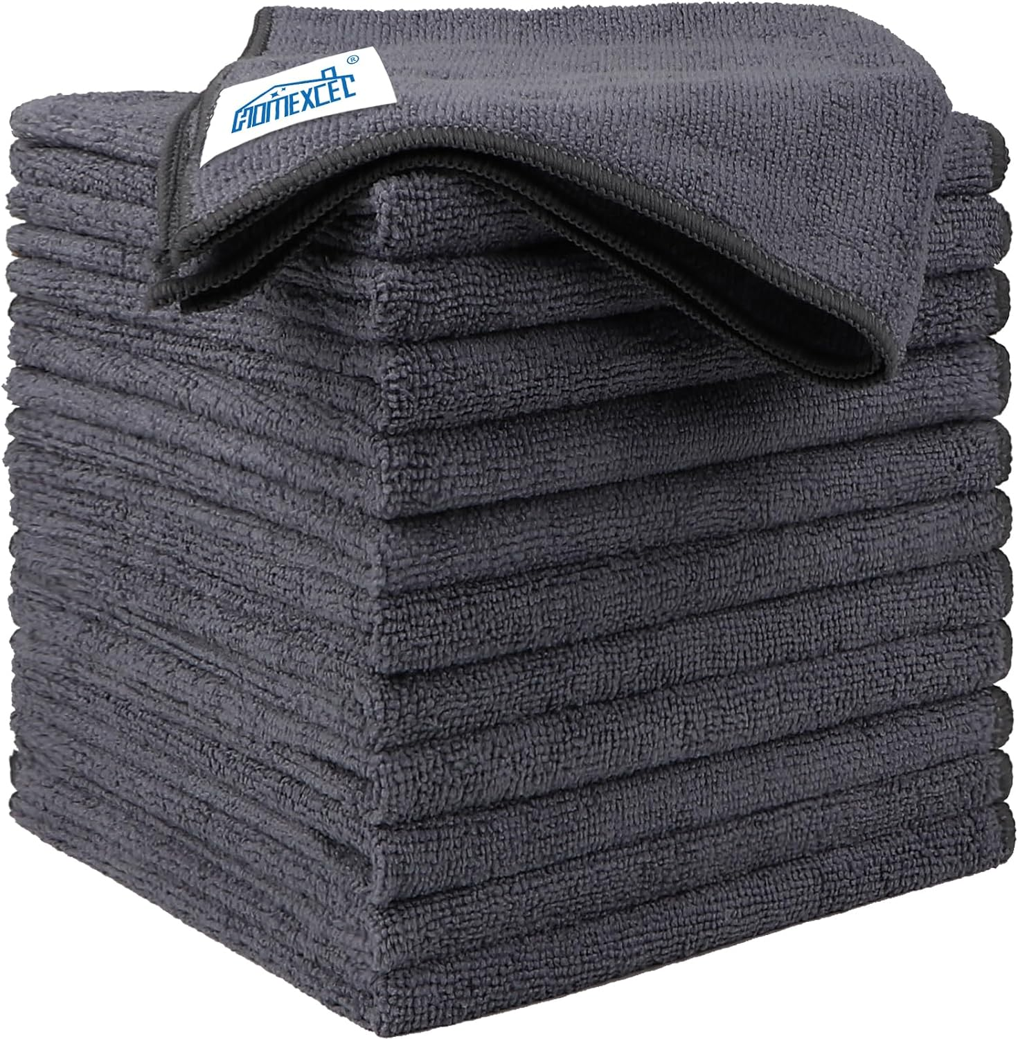 12-Pack 12.5x12.5 Inch Microfiber Cleaning Cloths for Cars & Detailing