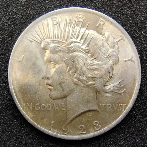 1923 Silver Peace Dollar $1 - Philadelphia -90% Silver- Unc. Cond - Light Toning