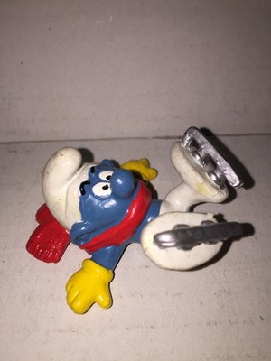 Schleich Smurfs Schtroumpfs Schlumpf ICE-SKATE FALL MINT Vintage