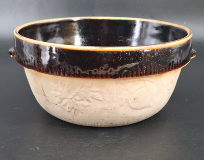Vintage Cook Rite Brown/Tan Stoneware 10'' Baking Bowl Cooking Ware
