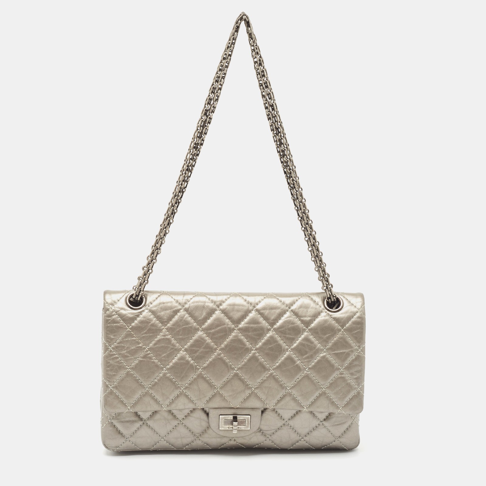 Chanel Grey Aged Quilted Leather 226 Reissue 2.55 Flap Bag