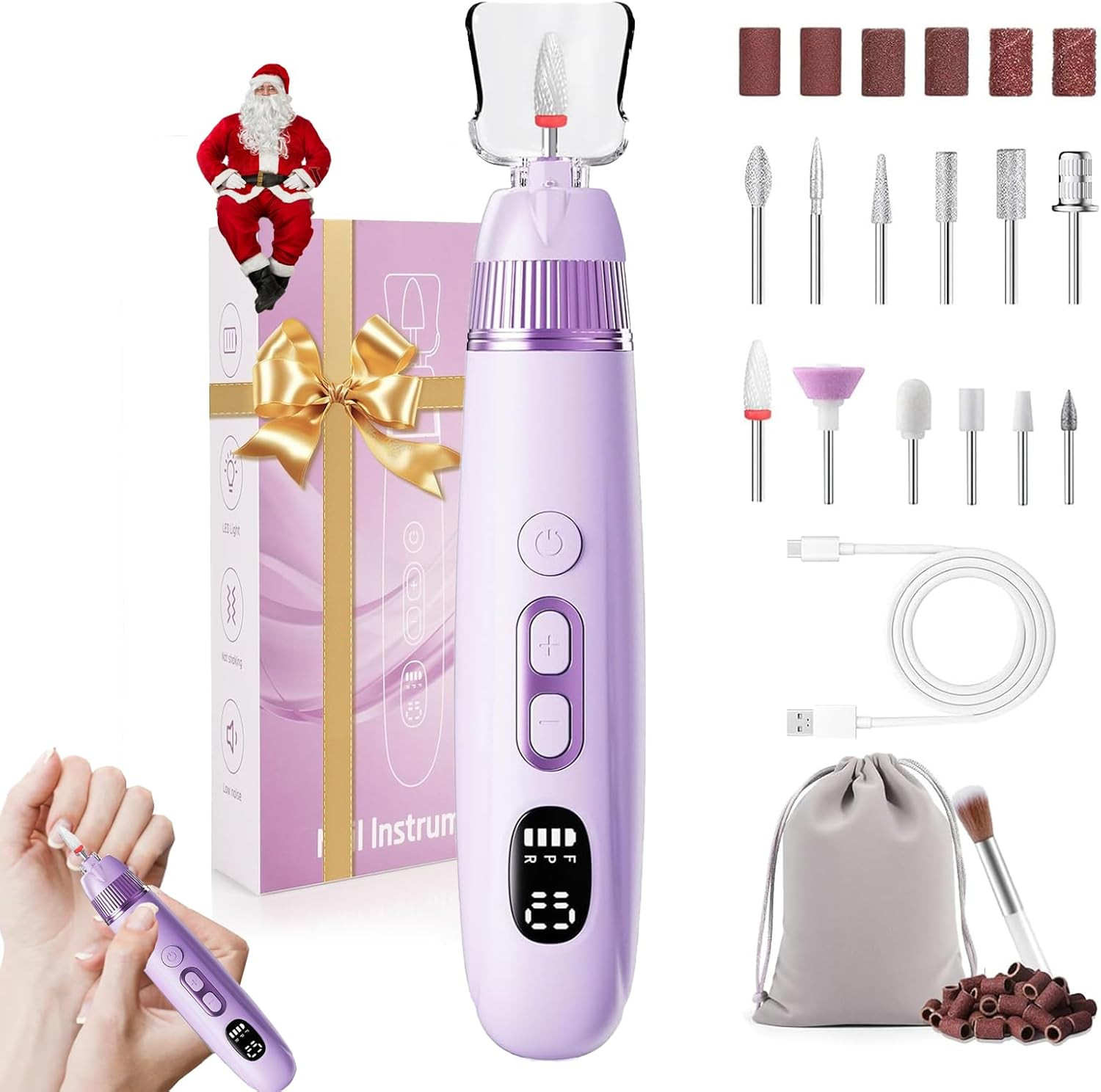 Lima Elettrica Unghie 25000Rpm Professionale 12 in 1 | Fresa per Gel