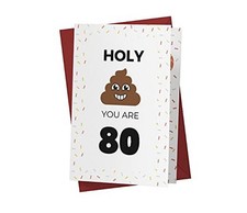 Karto Funny 80th Birthday Card for Men Women - Large 5.5x8.5 inch 80 Years Old