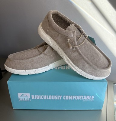 Reef Men s Cushion Coast Beige Slip-On Shoes Size 10 NEW