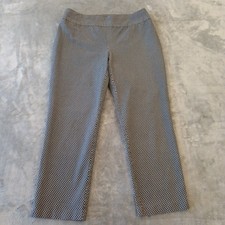 Chico's Fabulously Slimming Ankle Pants Womens Size 1 Black Geometric Pull On
