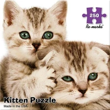 Re-Marks 250 Piece Two Gray Tabby Kittens Best Friends Puzzle