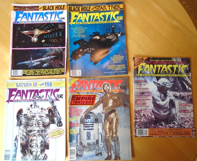 Fantastic Films Magazine Lot of 5 Vintage 1980 Vol  2 No 8 & 9, Vol 3 No 1, 2, 4
