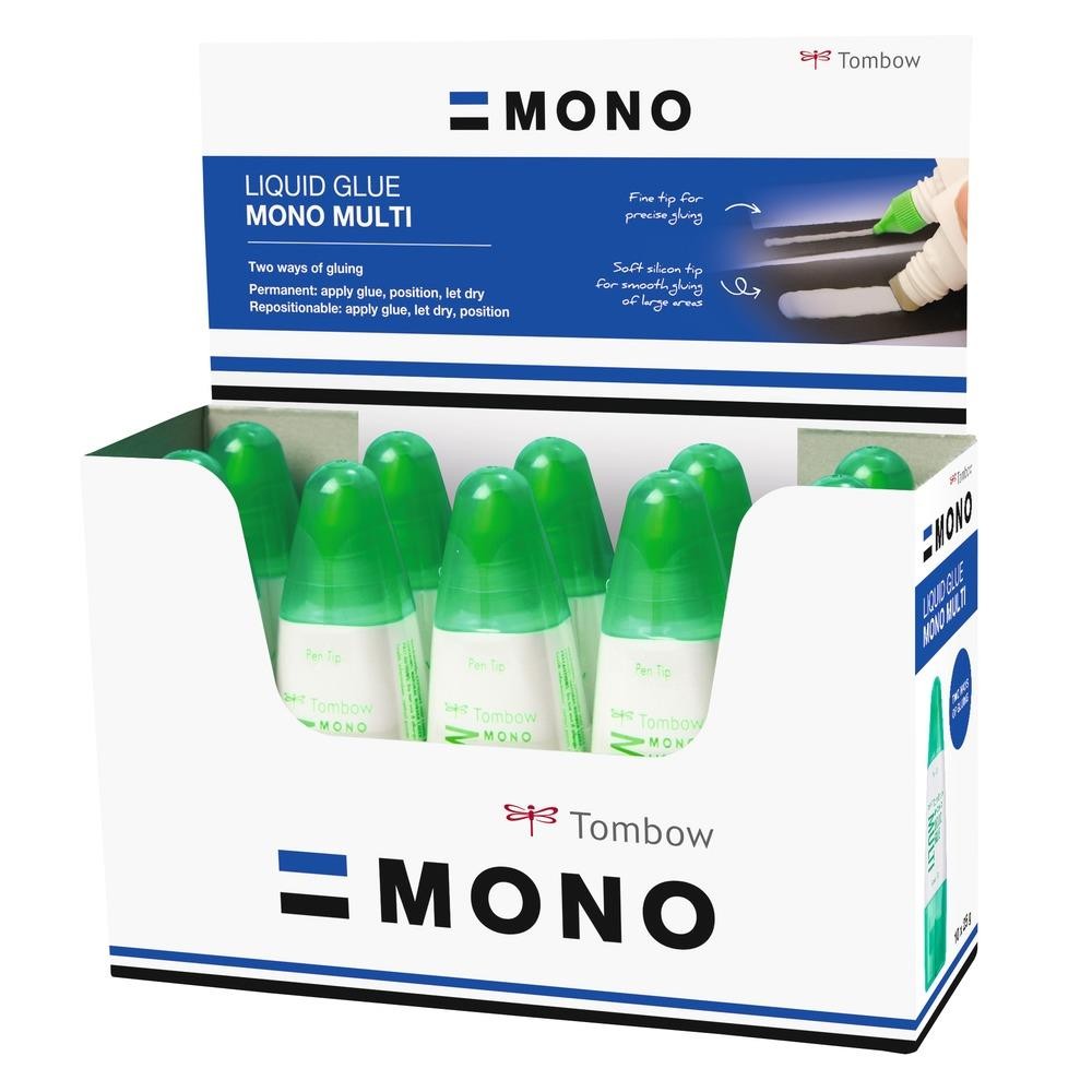 Colle Liquide MONO MULTI Tombow PT-MTC-10P lot de 10 tubes double pointe pour papier