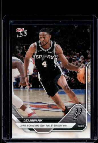 De’Aaron Fox - 2025-26 NBA Topps NOW® - Card 100 - PR: 561
