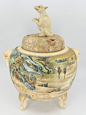 Antique Japanese Satsuma Ware Meiji Period Koro Incense Burner