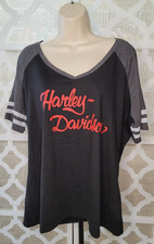 Harley Davidson Script Font Raglan Short Sleeve Tee 2XL New! *Free Shipping*
