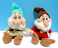 VINTAGE DISNEY SNOW WHITE CHARACTERS GRUMPY  SLEEPY PLUSH W/ BEAN BAG BODIES