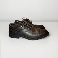 Rockport Men's Hydro-Shield Waterproof Plain Toe Leather Oxford Brown Size 10.5