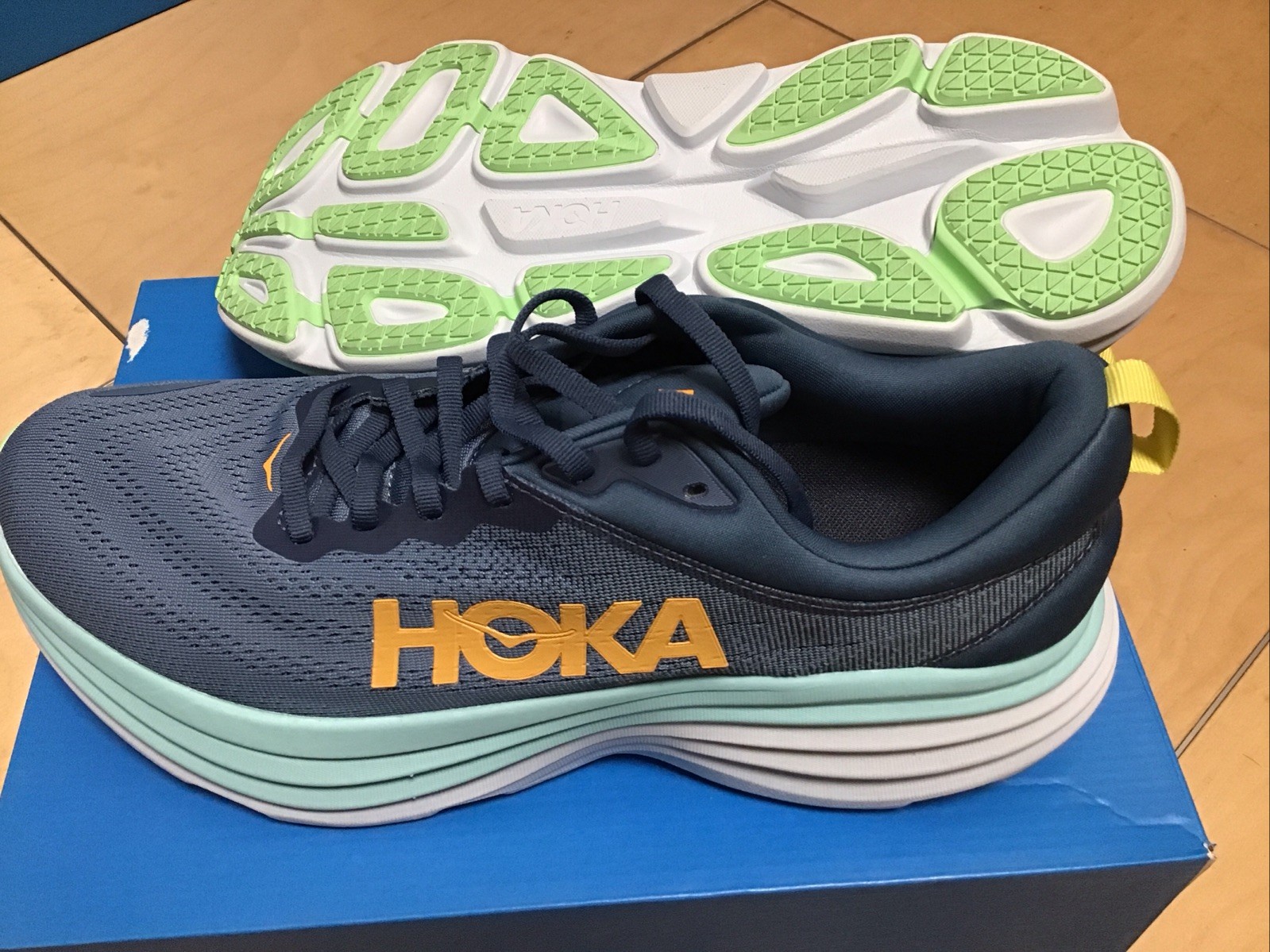 Zapatos para correr Hoka Bondi 8 verde azulado/sombra real para hombre talla 8,5 NUEVOS