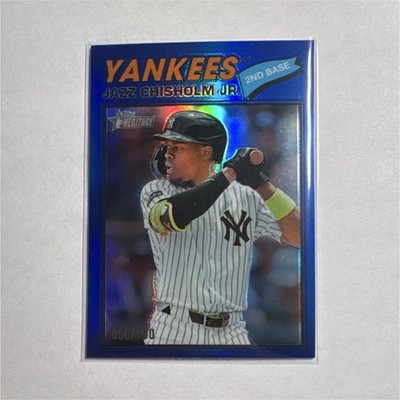 Topps 2026 Heritage Jazz Chisholm Jr. #196  Chrome Blue Border /150 CASE HIT