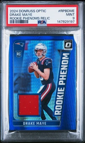 2024 PANINI DONRUSS OPTIC RC PHENOMS RELICS #RPBDME DRAKE MAYE PSA 9