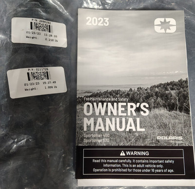 Polaris Sportsman 450 Oner's Manual and Tool Kit NEW