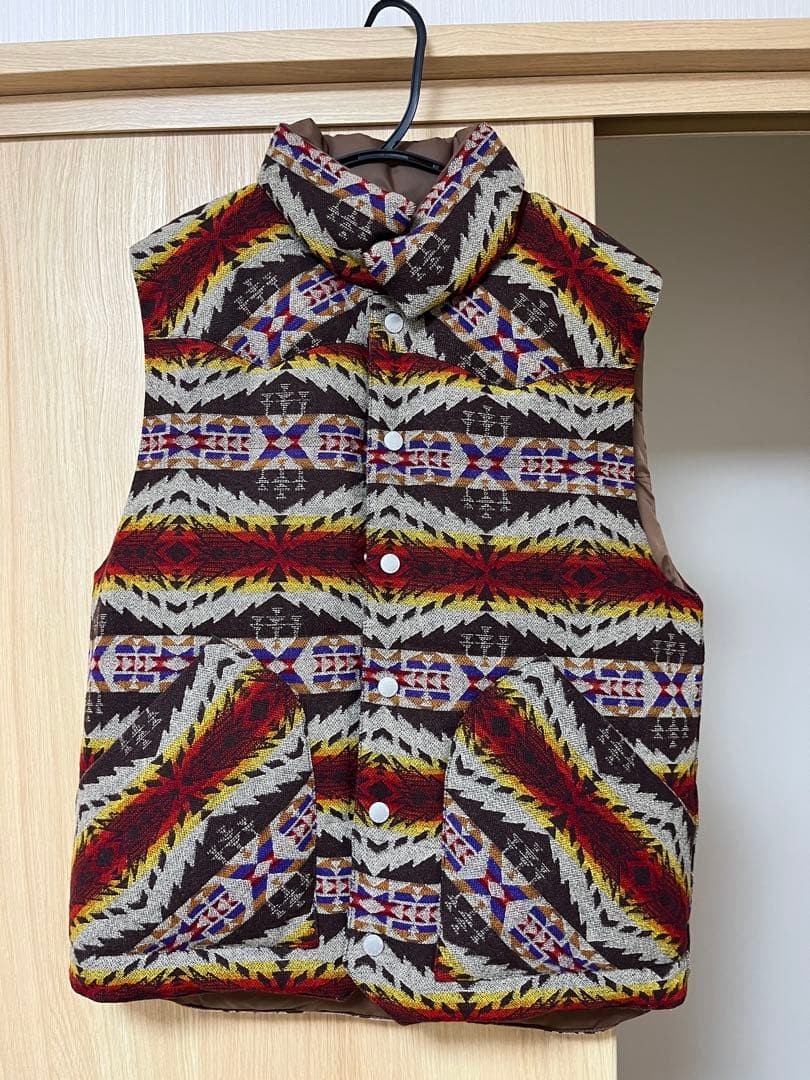Pendleton BEAMS Custom Native Pattern Down Vest G… - image 1