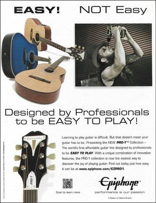 2014 Epiphone Pro-1 Series Acoustic Guitar advertisement 8 x 11 ad print