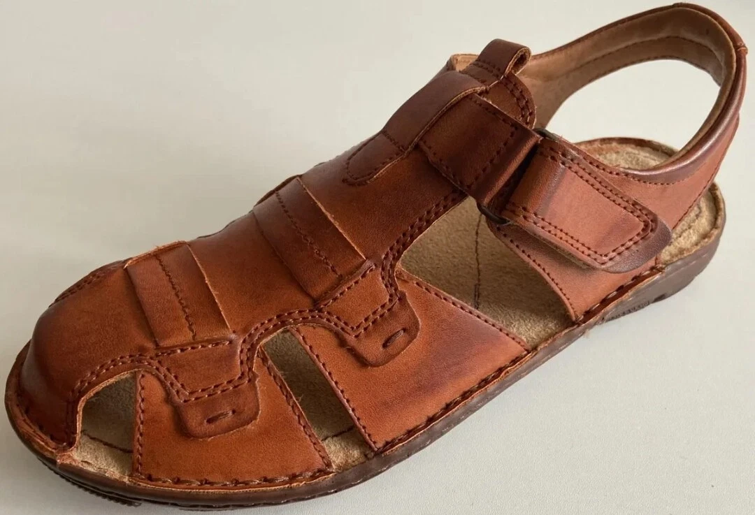Lukpol Mens Orthopedic Sandals in Genuine Buffalo Leather Model 946