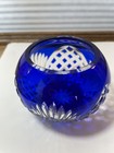 Vintage Cobalt Blue Cut-To-Clear Crystal Votive Candle Holder EXC — photo 7