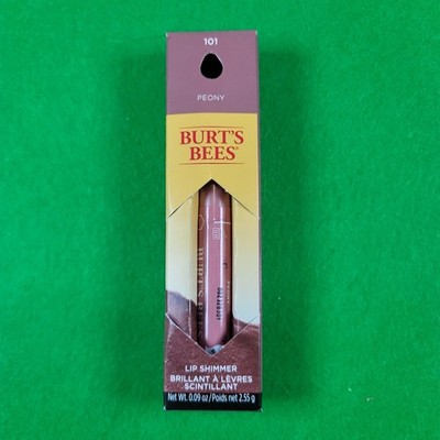 Burt's Bees Peony Moisturizing Lip Balm Lip Shimmer 100% Natural, New