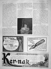 Original Old Antique Print 1907 Egyptian Steamer Boat Cocoa Milk Brandauer Pen