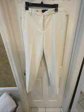 Talbots Ivory Hampshire Lined Ankle Dress Pants Sz 8, Straight Leg/ Zipper Fly