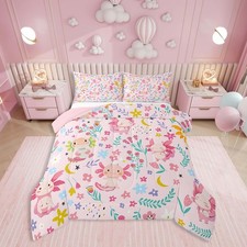 Girls Axolotl Bedding Twin Size,Funny Ocean Animal Comforter Set for Children...