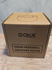 Transparent Turntable cartridge Headshell  Keeper Dome Box Wood Base.