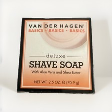 Van Der Hagen Basics Shave Soap 2.5 oz Aloe Vera Shea Butter Cruelty-Free