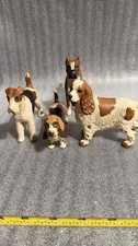 Vintage 1930s-40s Celluloid Dog Figures Boxer-Fox Terrier-cocker Spaniel-basset