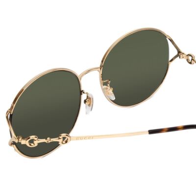 GUCCI GG1017SK-002 Womens Round Sunglasses in Gold  display picture 1