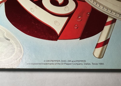 Dr. Pepper 1984 Advertising cardboard sign, 18"×10.5* "ROCK w/ the DOC" Rare - Picture 4 of 15