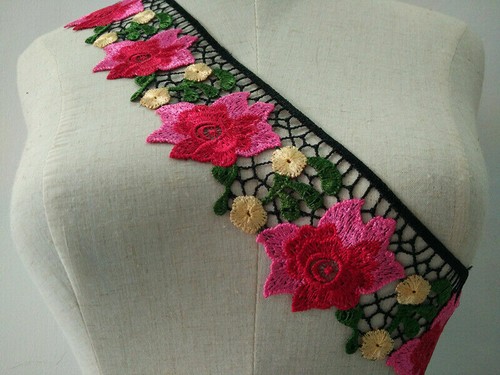 1Yard Embroidered Lace Trim Flower Ribbon Clothing Dress Sewing Edge Fringe DIY - Picture 10 of 24
