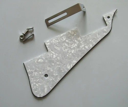 White Pearl  LP Guitar Pickguard with Chrome Bracket Fits Epiphone Les Paul LP