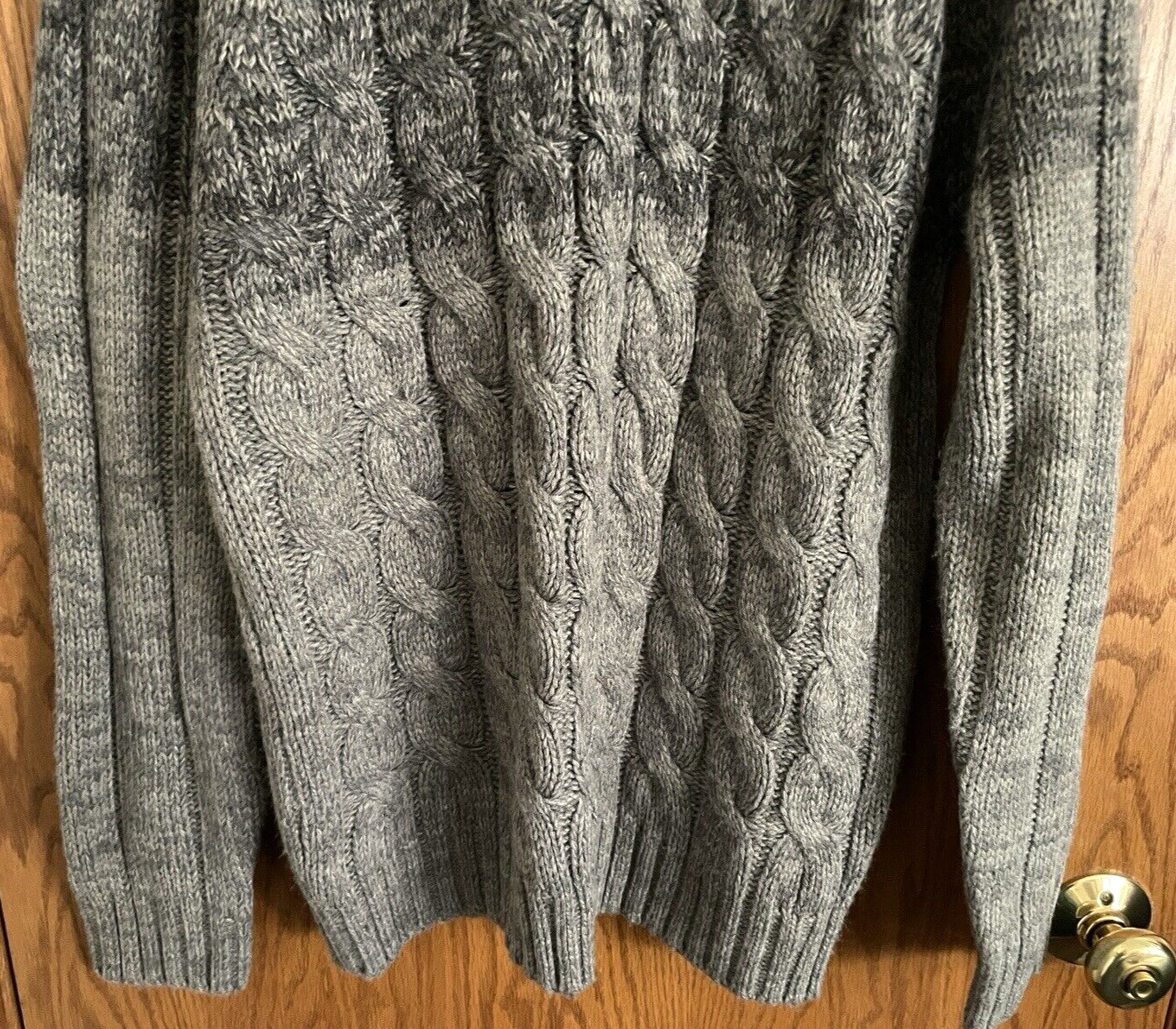 Weatherproof Gray Pullover Cable-knit Sweater Moc… - image 3