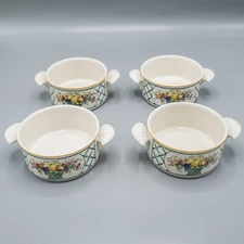 Villeroy & Boch Basket Cream Soup Bowls Handles Set of 4 - FREE USA SHIPPING