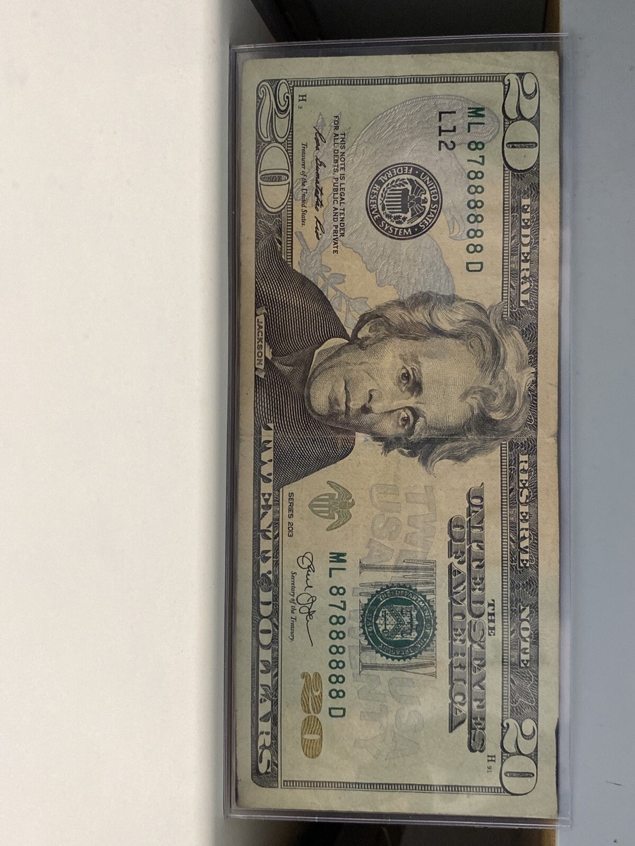 2013 $20 dollar bill 《BINARY Lucky Number 87888888 》XF