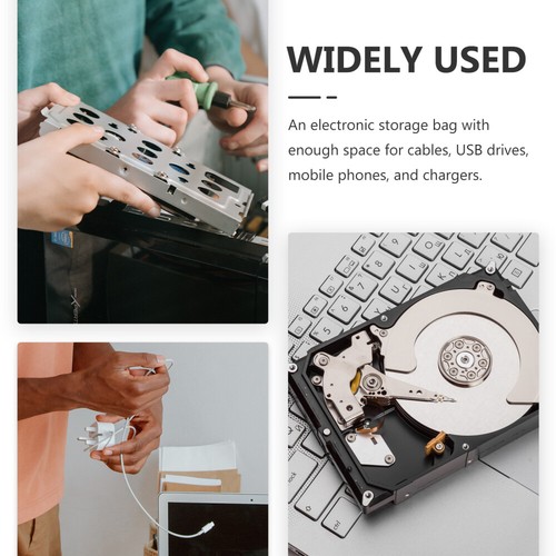 2 Pcs Aufbewahrungstasche Für Festplatten Reisen Reise-Kabel-Organizer-Tasche - Afbeelding 8 van 12