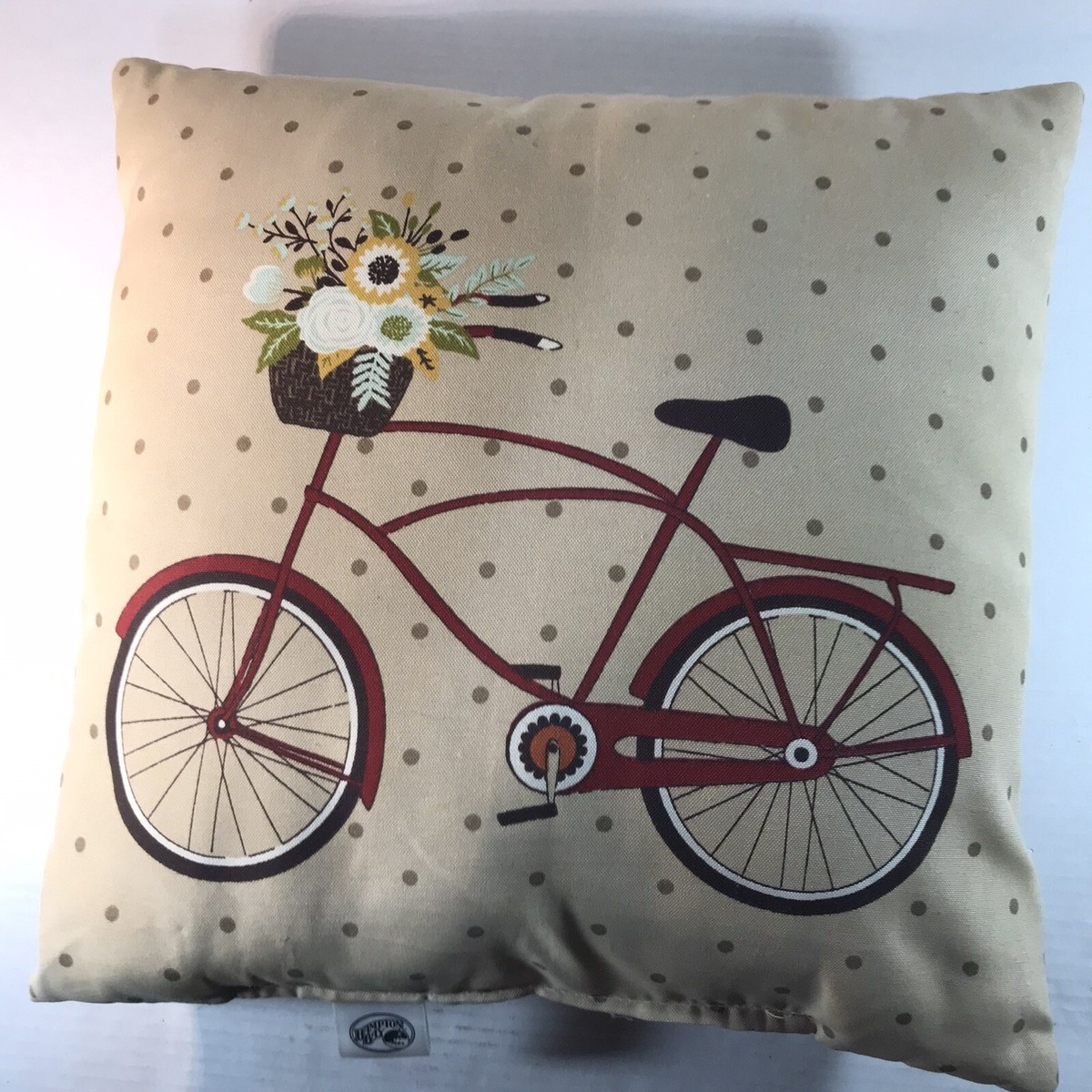 Hampton Bay Multicolored Bicycle Throw Pillow