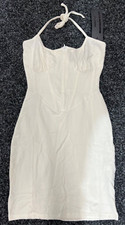 Boohoo x Madison Beer Corset Dress, Off White, Size 6, New With Tag, SF/14550