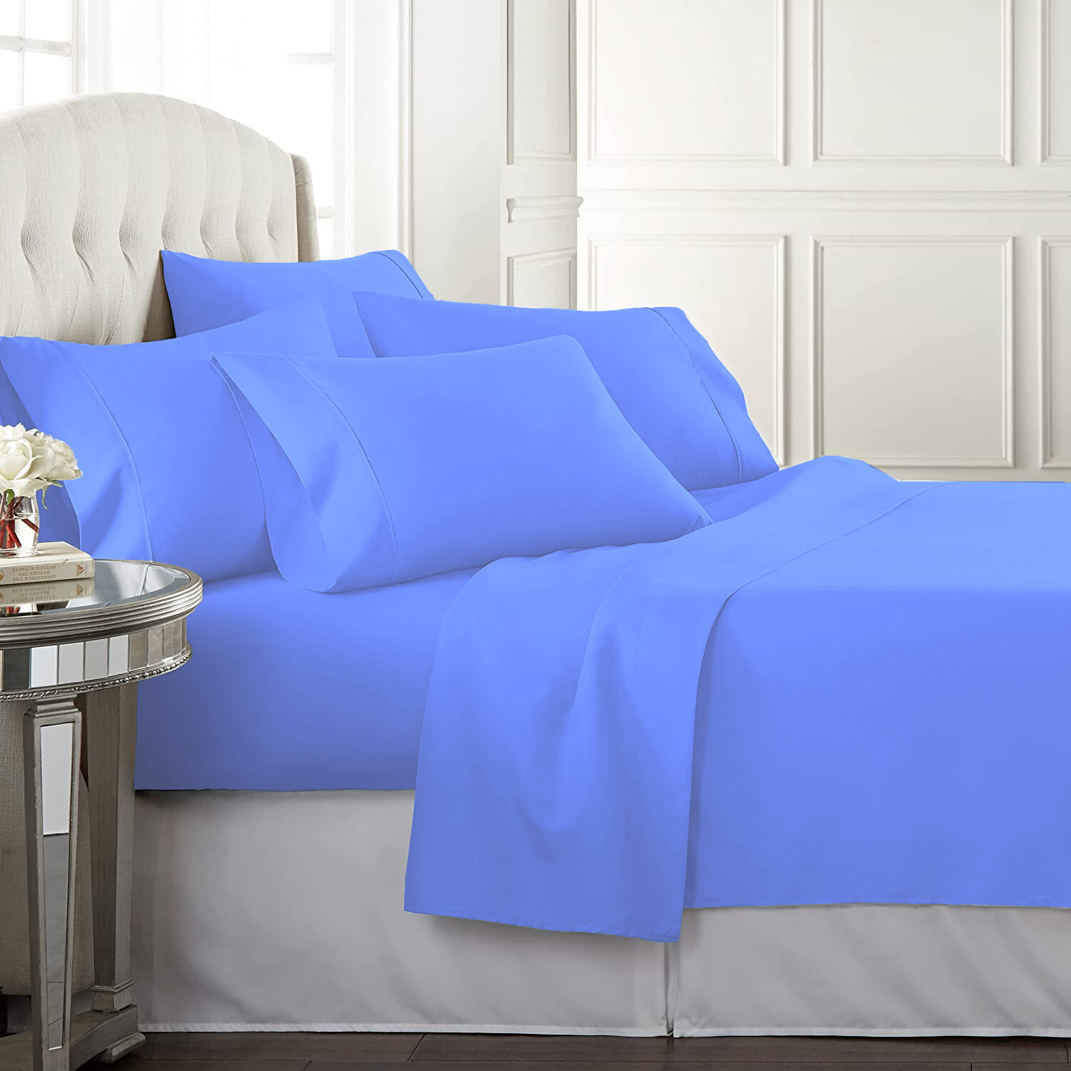 2000TC Egyptian Cotton Sheet Set Flat&Pillowcase&Fitted Queen/King 2023