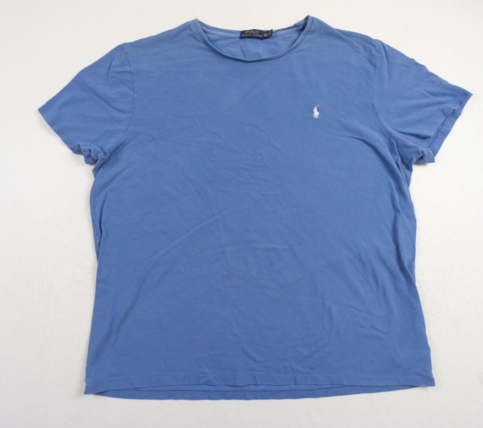 Polo Ralph Lauren camicia uomo 2XL XXL blu girocollo maglietta manica corta casual pony