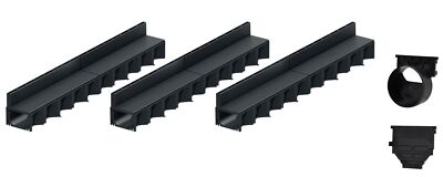 (54.97 /1m) 3x1mACO Hexaline2.0 Entwässerungsrinne SchlitzaufsatzKunststoff Hori