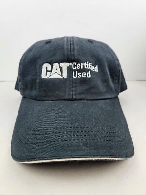 Vintage CAT Caterpillar Certified Used Equipment Trucker Hat Strapback Dad Cap