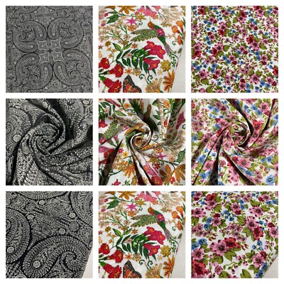 100 % Baumwolle Stoff Paisley Blumen Kleid Handarbeit Quilten 44'' breit pro Meter