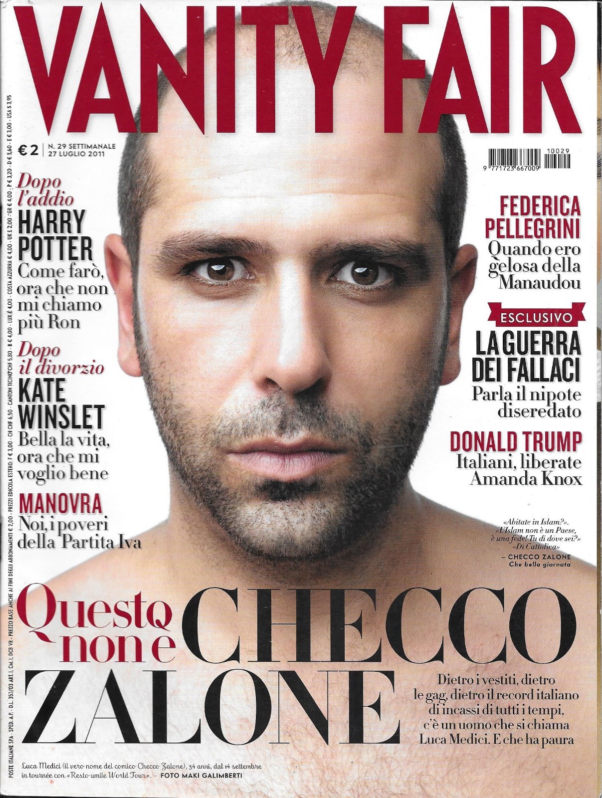 Vanity Fair Magazine Checco Zalone Donald Trump Rupert Grint Kate Winslet 2011