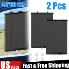 2Pcs Retractable Car Side Window Baby Sun Shade Shield Cover Roll Curtain Visor